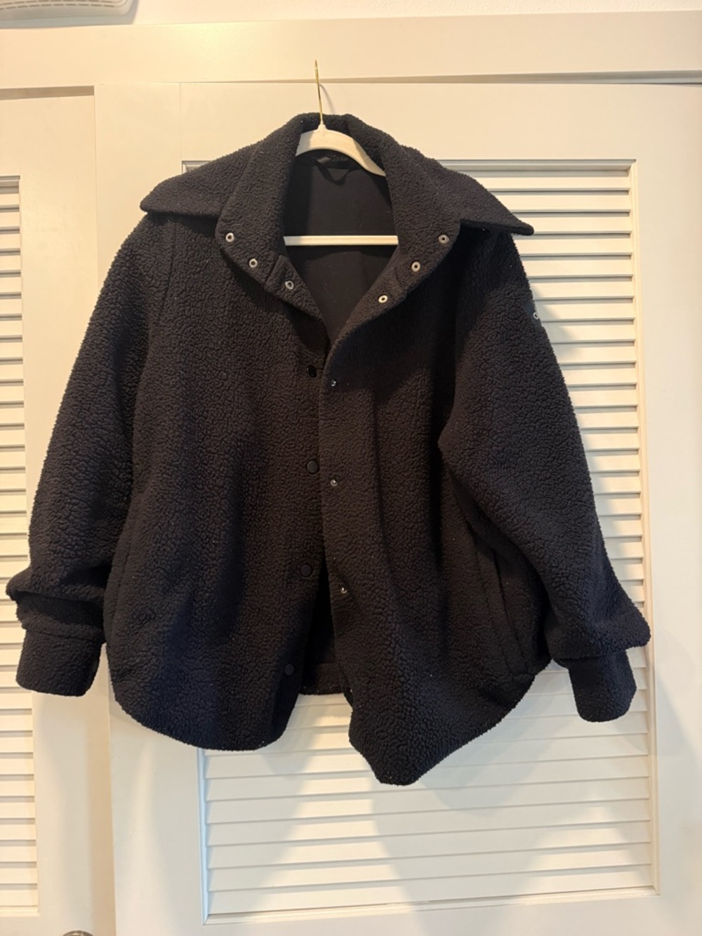 ALO Black Sherpa Fleece Jacket - S (4-6)